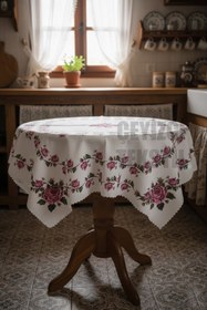 Resim Çt Çeyizci Tekstil Dijital Baskılı Fiskos - Pembe 100x100cm 