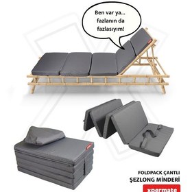 Resim Xpermate Katlanır Şezlong Minderi Çantalı Cepli Foldpack 30x60gri 