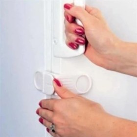 Resim Ozcmax Bebek Çocuk Güvenlik Çekmece ve Dolap İçin Kendiliğinde Yapışkanlı Vidasız Köşe Kapak Kilidi 
