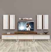 Resim Decoraktiv Ekoflex 8d Mdf Retro Tv Ünitesi Tv Sehpası - Ceviz - Beyaz 