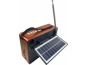 Resim Ahşap Radyo, Güneş Enerjili, Bluetooth, Usb, Sd, Aux, Fm, Fenerli, Nostaljik Tasarım 