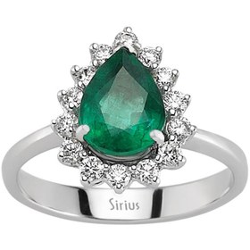 Resim Sirius Pırlanta Pırlanta Ve Damla Zümrüt Taşlı Yüzük 