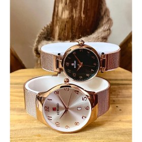 Resim Reward Rose Gold Hasır Kordon Klasik Rakamlı Model Sevgili Çift Kol Saatleri 