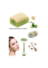 Resim 3'lü Set Kabak Lifli Sabun Okado Çift Taraflı Yüz Masaj Aleti Peeling Sivilce,leke,akne Ruşur Taşı 