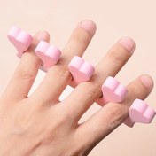 Resim 2 Adet Pembe Ayak Parmak Sünger Ayırıcı Bölücüler Yumuşak Köpük, Yumuşak Sünger Parmak Ayırıcı Aralayıcı Tırnak Sanatı Manikür Pedikür Araçları 
