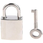 Resim Archaize Kare Asma Kilit Antika Kilit Bavul, Bagaj, Günlük, Kitap, Gümüş 