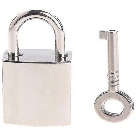 Resim Archaize Kare Asma Kilit Antika Kilit Bavul, Bagaj, Günlük, Kitap, Gümüş 