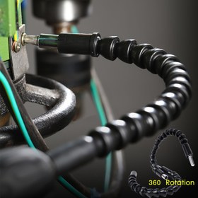 Resim 360-Derece Dönebilen Esnek Matkap Tutucu - Yüksek Karbon Çeliği, Altıgen Baş, Dayanıklı Siyah Spiral Kablo, Delme ve Döndürme Araçları İçin İdeal, Dönebilen Araç Tutucu|Altıgen Başlı Araç|Dayanıklı Yapı, Matkap Tutucu 