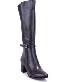 Resim Dagoster Dza07-928730 Siyah Streçli Klasik Topuklu Kadın Çizme 001 