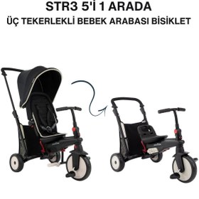 Resim SmarTrike STR3 Plus 5’i 1 Arada Modüler Katlanabilir Bebek Arabası ve Üç Tekerlekli Bebek Bisikleti - Black 