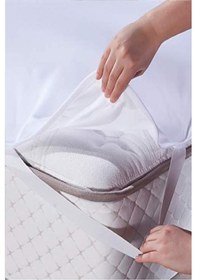 Resim Divanev Alez Çift Kişilik 160x200 Cm Pamuk Sıvı Geçirmez Köşe Lastikli Beyaz Beyaz 