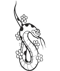 Resim Yılan Folyo Sticker Derstve46130 130cm Uzunluk Siyah 