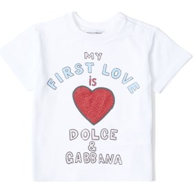 Resim Pembe Logo Baskılı Kız Bebek T-shirt 