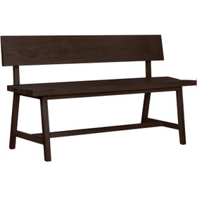 Resim Ahşap Bank - PI Serisi, Sırtlıklı - 160 cm - Dark 