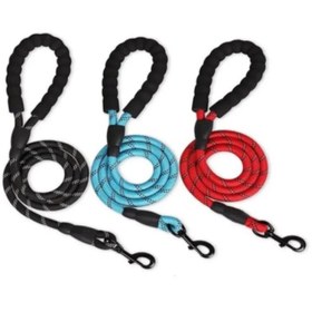 Resim Evcil Hayvan Reflektörlü Fitil Gezdirme Tasması 8 mm x 120 cm 