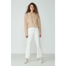 Resim C&city Wide Leg Ispanyol Paça Eşofman Altı 736 Ekru 