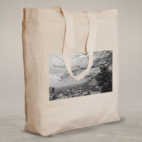 Resim Knitted Handle Canvas Bag - 7 