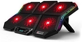 Resim Rampage AD-RX44 X-GALE Siyah 6 Fan 12 Işık Modlu 7 Açılı Notebook Soğutucu Stand 