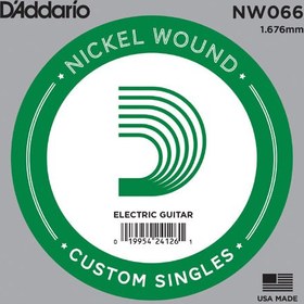 Resim D'Addario NW066 Nickel Wound Elektro ve Akustik Gitar Tek Tel (66) 
