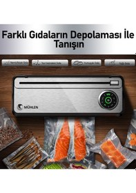 Resim Mühlen Tam Otomatik Robotik Ev Gıda Vakum Makinesi V77 + Poşetli 