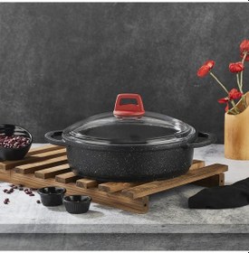 Resim Gülsan Gls Granit Döküm Basık Tencere Pilav Tenceresi 28 CM 