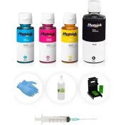 Resim Ink Hp Smart Tank 500 515 530 513 519 Plus Siyah ve Renkli Kartuş Dolum Seti 