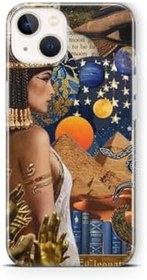 Resim Multitronic iPhone 15 Uyumlu Cleopatra Tasarım Baskılı Şeffaf Kılıf 