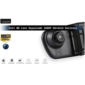 Resim Hd 3,5'' Türkçe Menülü Geri Görüş Kameralı Dikiz Aynalı Araç Kamerası 1080p Hd 4k 64gb Kart 