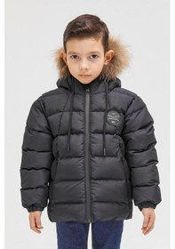 Resim Benittokids Erkek Çocuk Natürel Kürklü Mont 51289 Lacivert 