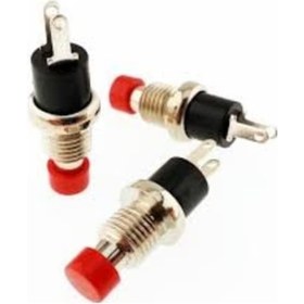 Resim Be-177 Buton Yuvarlak Metal 7Mm Kırmızı (Push Swıtch) Diafon Tip 