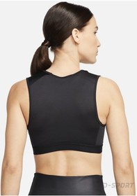 Resim Nike Air Dri-fit Swoosh Medium-support High-neck Sports Training Kadın Bra Dm0643-010 Siyah 