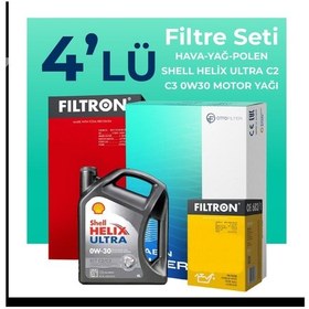 Resim Filtron Fiat Doblo 1.6 Dizel Filtre Bakım Seti Shell Motor Yağlı (2015-2023) 4 Lü 