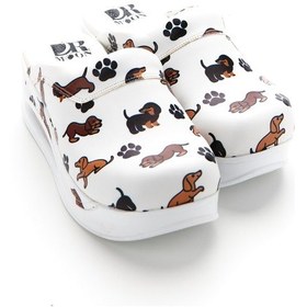 Resim Drmoon Köpek Desenli Airmax Taban Hakiki Deri Sabo Kadın Terlik Beyaz 