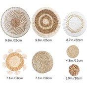 Resim Reedark Bohemian Tarz Doğal Malzeme El Dokuma Duvar Sepeti Seti - Ev Dekorasyonu, Saloon, Giriş Bölümü İçin 7 Parça A Paketi 