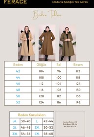 Resim Kadin Büyük Beden Pardesü Kapşonu Kürklü Fermuarlı - siyah / 56 