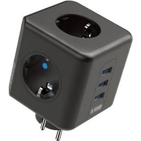 Resim Petinka Isıya Dayanıklı Termal Akım Korumalı Ve Çocuk Korumalı 3 Priz Girişli 3 Usb Girişli Küp Priz 