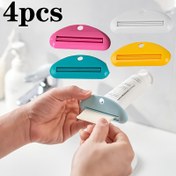 Resim 4 adet Kolay Sıkma Tüpü Sıkacağı Seti, Manuel Plastik Diş Macunu Dağıtıcı Klipsleri, Ayakta Durabilen Banyo Aksesuarları, PP Malzeme, Şarj Edilmemiş, Diş Macunu ve Yüz Temizleyici için, Kalan Miktar Ekstruder Araçlarıyla 