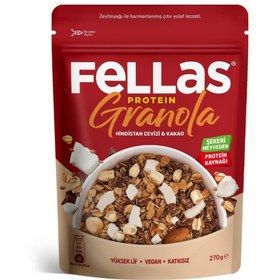 Resim FELLAS Vegan Protein Granola - Hindistan Cevizi & Kakao 270g 