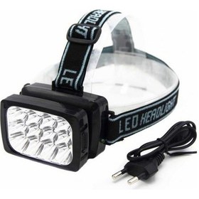 Resim 12 Ledli Güçlü Şarjlı Kafa Lambası Çok Renkli 