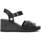 Resim Mammamia D25ys-2775 Kadın Hakiki Deri Dolgu Topuk Sandalet Siyah Siyah 