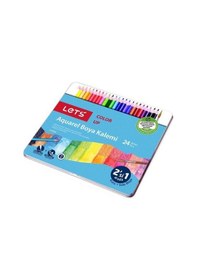 Resim Lets 24 Renk Aquarel Kuru Boya Metal Kutu 