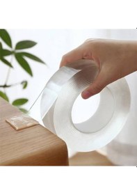 Resim Polham Ultra Güçlü Çift Taraflı Nano Bant 5 Metre. Tablo. Askılık 