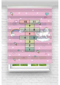 Resim Perdecizade Enxboy Pony Seksek Dijital Baskılı Zebra Perde-cocuk Odası-stor Perde Renkli 