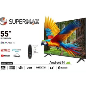 Resim SUPERMAXTV SUPERMAX 55" 139 Ekran Uydu Alıcılı 4K ULTRA HD Smart Andoid TV 