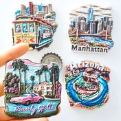 Resim 1 adet, Amerikan Şehir Manzaralı Buzdolabı Mıknatısları - San Francisco, Manhattan, Arizona & Beverly Hills Manzaralı Buzdolabı Dekoru, Renkli Melamin Sekizgen Mıknatıslar Mutfak & Yemek Odası İçin, Canlı Ev Dekorasyonu, Seyahat Temalı Dekor | Kentsel Tarz Mıknatıslar | Renkli Mıknatıslar, Buzdolabı Mıknatısları 