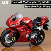 Resim 1:18 Ölçekli Motosiklet Model Oyuncak - Çekme Aksiyonlu, Kırmızı/Siyah Yarış Motosikleti Replikası, Manuel Direksiyona Sahip & Süspansiyonlu - Dayanıklı Yapı ile Sergileme, Oyun veya Koleksiyon Dekorasyonu için - Çocuklar ve Yetişkinler İçin Doğum Günü, Mezuniyet Hediyesi, Spor Tasarım, Detaylı İşçilik, Yüksek Kaliteli Replika 