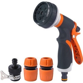 Resim Mufunye Ev Bahçe Su Sprinklerı: 8 Fonksiyonlu Yüksek Basınçlı Sulama Aleti Araba Yıkama Ve Bitki Sulama İçin Abs Hızlı Bağlantı 1 Set 