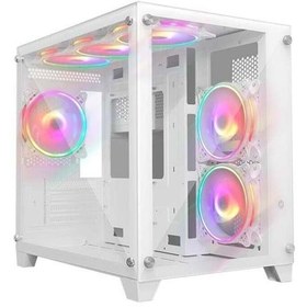 Resim PHOENIX FC-9510G PSU YOK 6X120MM RGB FAN USB 3.0 GAMING BEYAZ KASA 