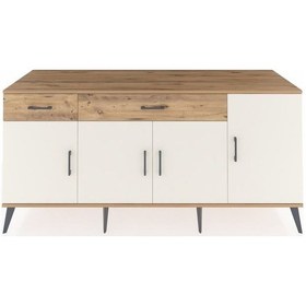 Resim Kronos Konsol 5 Raflı 2 Çekmeceli 4 Kapaklı 176x59x83 Çam-aytaşı/çam Aytaşı/çam 