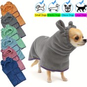 Resim Yumuşak Köpek Bornozu - Süper Emici & Hızlı Kuruyan Kapüşonlu Banyo ve Pijama Kıyafeti, Banyodan Sonra Rahatlatıcı 